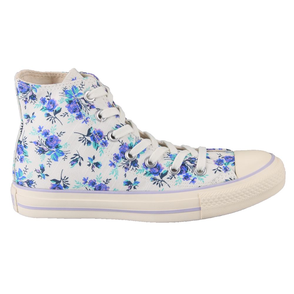 Converse Chuck Taylor 537227C Natural Floral Print HI Top Shoes.