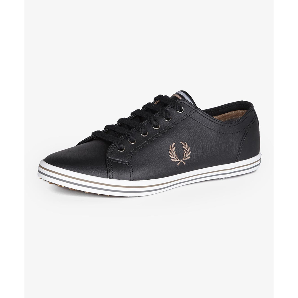 fred perry kingston black leather