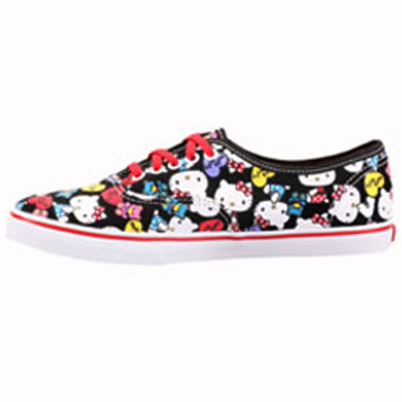 Vans VN-0QES66Z adult Authentic Lo Pro Hello Kitty Black/Red.